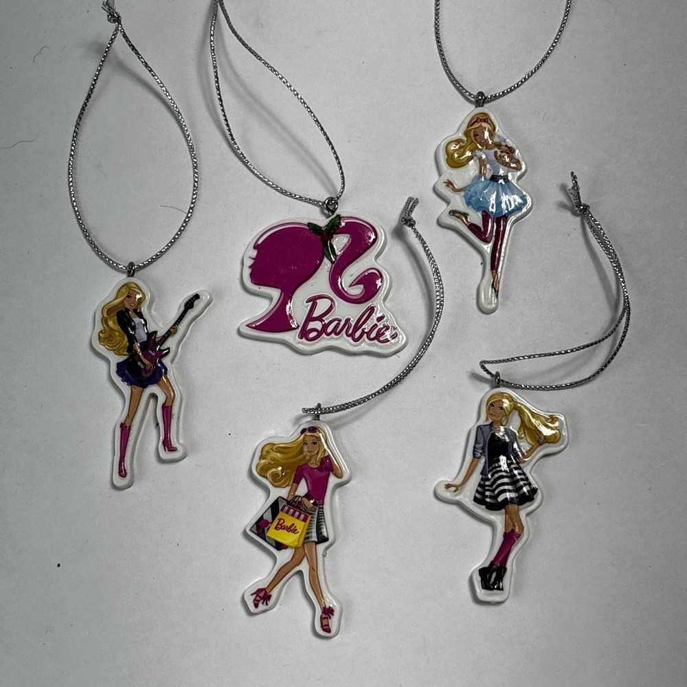 Barbie Christmas Tree Ornaments (5) Flat Ornaments Holidays Rocking Shopping